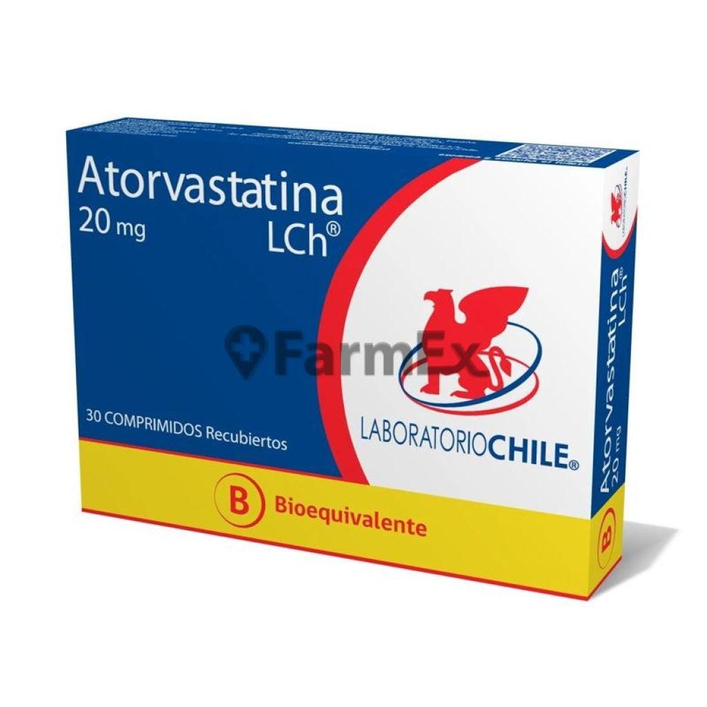 Atorvastatina 20 mg x 30 comprimidos Chile
